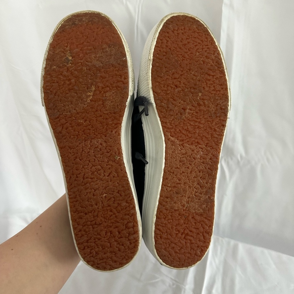 Superga Women's Navy and White Platform Sneakers - Picture 6 of 7